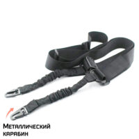 Ремень двухточечный оружейный тактический ЧЕРНЫЙ (2 карабина,SL01) Ремень двухточечный оружейный тактический ЧЕРНЫЙ (2 карабина,SL01)