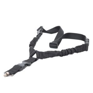 Ремень тактический оружейный одноточечный с антабкой QD для карабина, ружья, приклада, Леший 2.0 (черный)