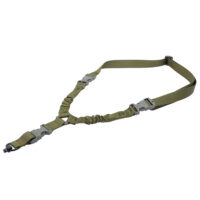 Ремень тактический оружейный одноточечный с антабкой QD для карабина, ружья, приклада, Леший 2.0 (зеленый)