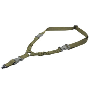 Ремень тактический оружейный одноточечный с антабкой QD для карабина, ружья, приклада, Леший 2.0 (зеленый)