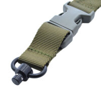 Ремень тактический оружейный одноточечный с антабкой QD для карабина, ружья, приклада, Леший 2.0 (зеленый) 4